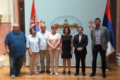27 June 2017 The National Assembly Deputy Speaker and the members of the Parliamentary Friendship Group with Israel with the Israeli Ambassador to Serbia